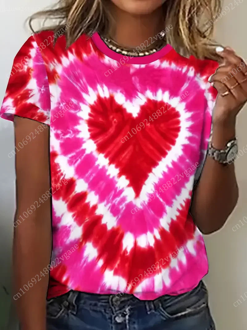 Dye Heart Printed T-Shirt | Dye Printed T-Shirt | Chic Hot Club