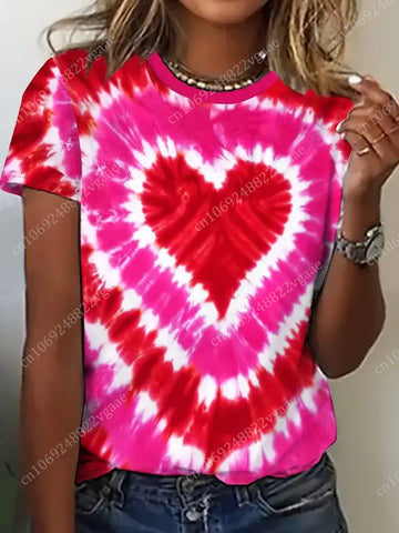 Dye Heart Printed T-Shirt | Dye Printed T-Shirt | Chic Hot Club