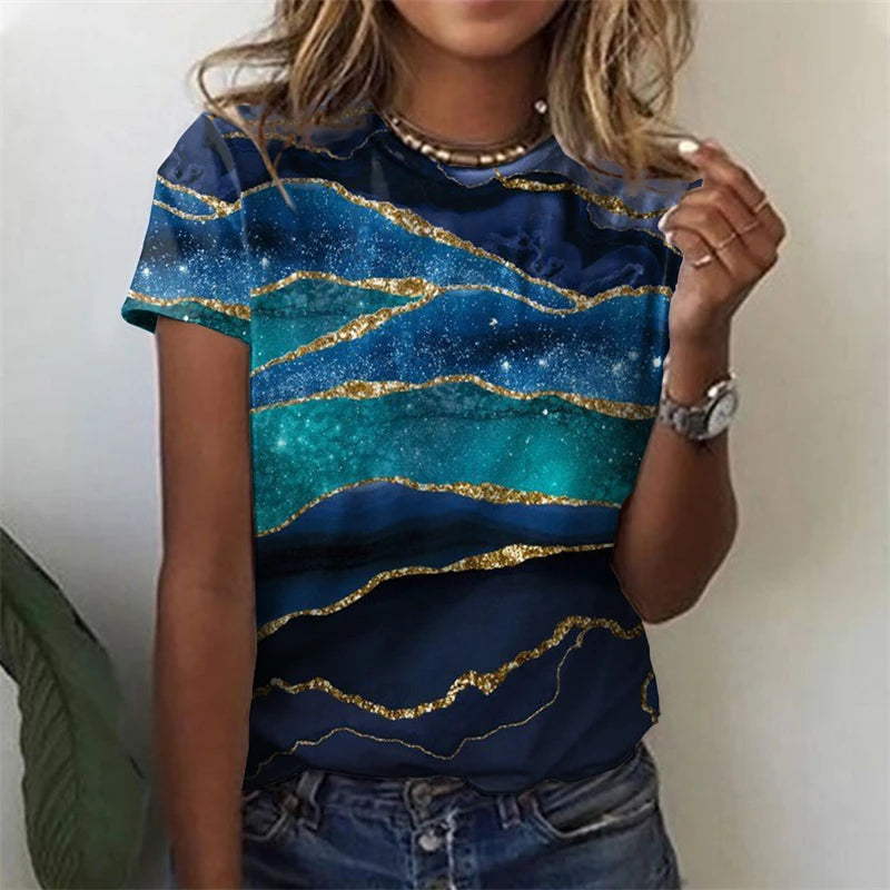 Marble Print T-Shirt | Women’s Marble Print T-Shirt | Chic Hot Club