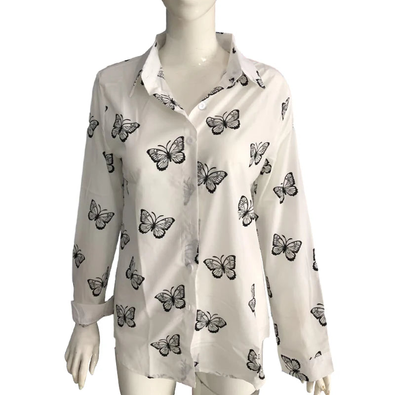 Butterfly Print Shirt | Women's Butterfly Shirt | Chic Hot Club