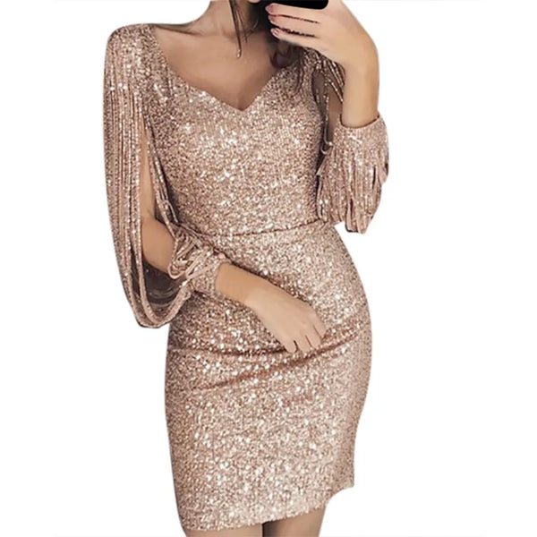 Mini bling Dress with Aladdin sleeves