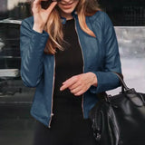 Slim Fit Faux Leather Jacket