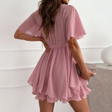 Summer Short Sleeve Chiffon Dress