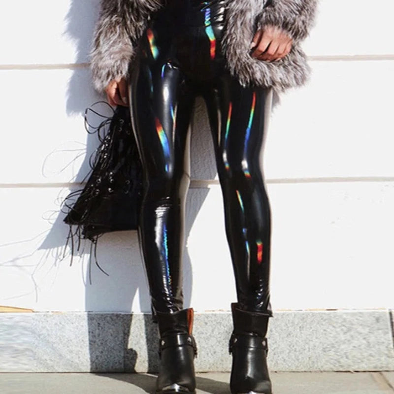 Women's Black Leather Leggings | Faux Leather Leggings | Chic Hot Club