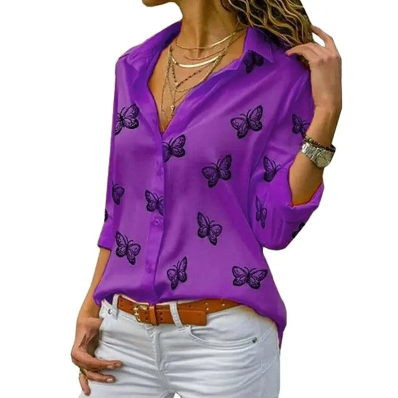 Butterfly Print Shirt | Women's Butterfly Shirt | Chic Hot Club