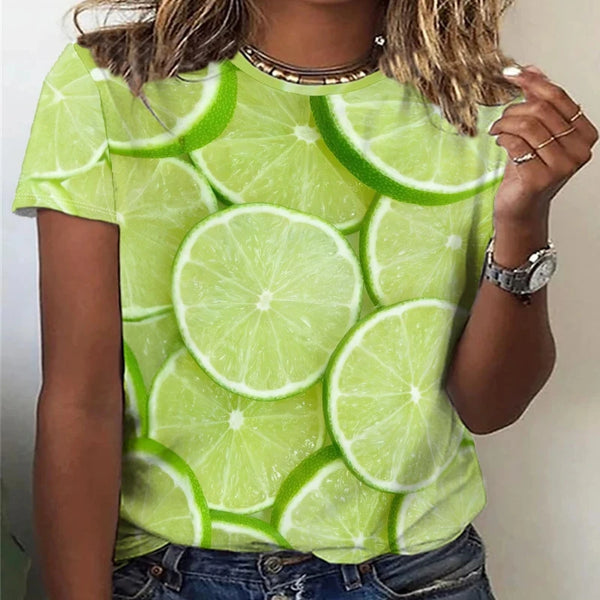 Lemon Print T-Shirt | Stylish Print Tee | Chic Hot Club