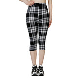 Grid Printed Summer Cropped Pants