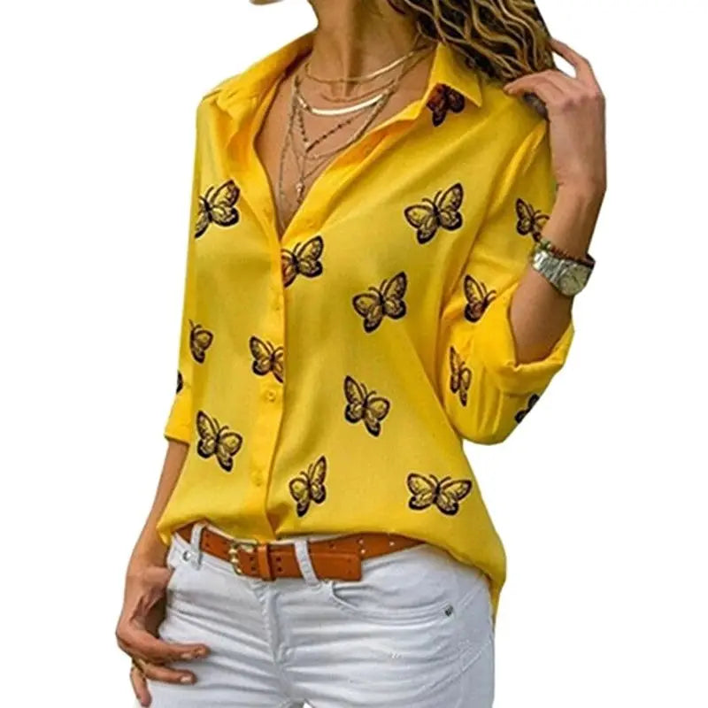 Butterfly Print Shirt | Women's Butterfly Shirt | Chic Hot Club