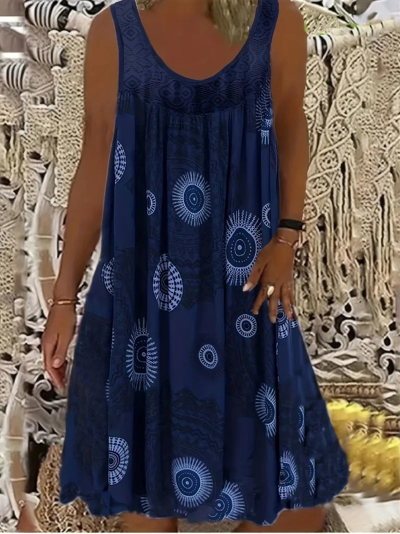 Women's Print Dress | Printed Sleeveless Dress | Chic Hot Club