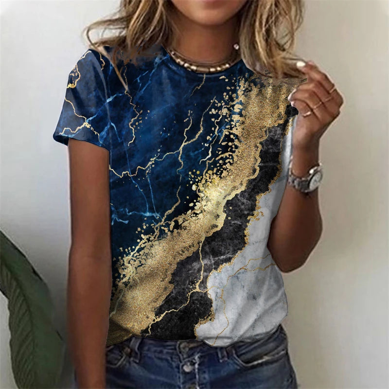 Marble Print T-Shirt | Women’s Marble Print T-Shirt | Chic Hot Club