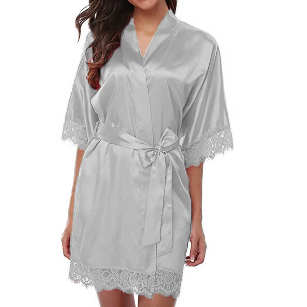 Women's Silk Robe | Sleeping Robe with Belt | Chic Hot Club