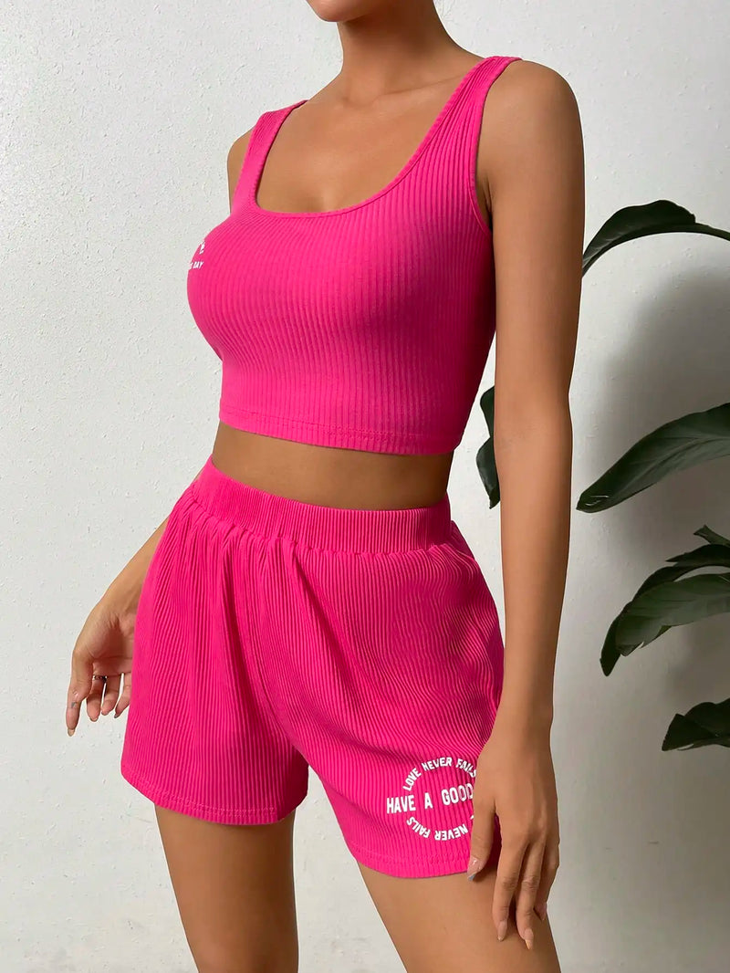 Women's Two-Piece Tank Top and Shorts Set