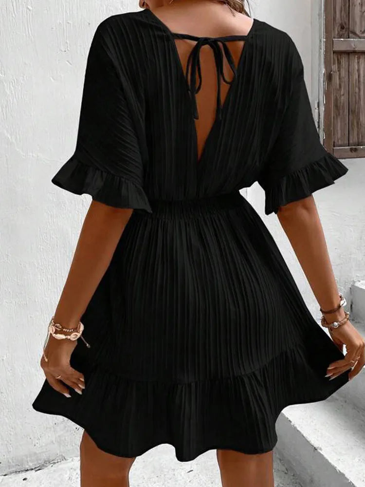 V-Neck Midi Dress | V-Neck Dress | Chic Hot Club