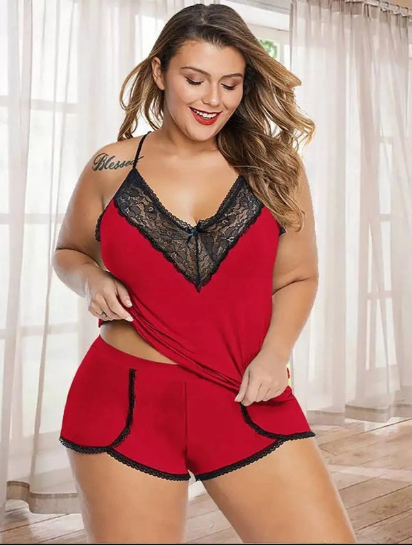 Oversized Women's Solid Sexy Lingerie Set