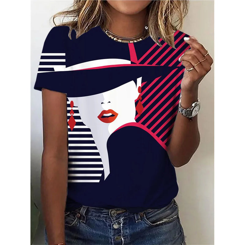 Women's Print Top | Short Sleeve Top | Chic Hot Club