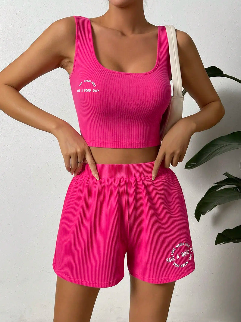 Women's Two-Piece Tank Top and Shorts Set