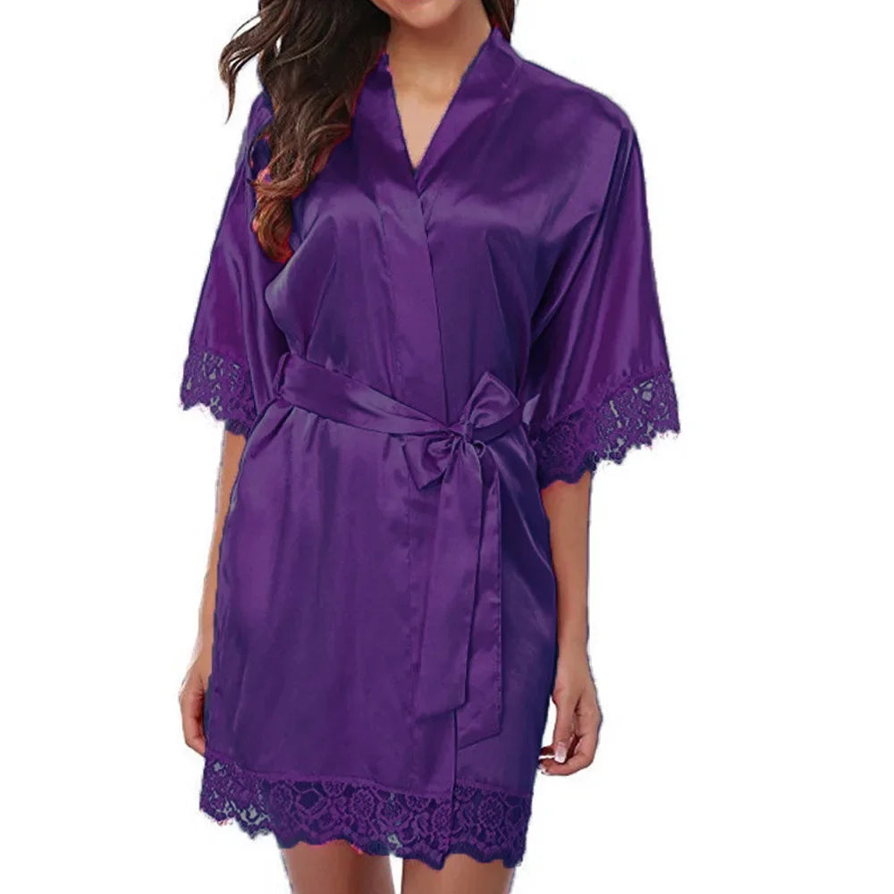 Women's Silk Robe | Sleeping Robe with Belt | Chic Hot Club