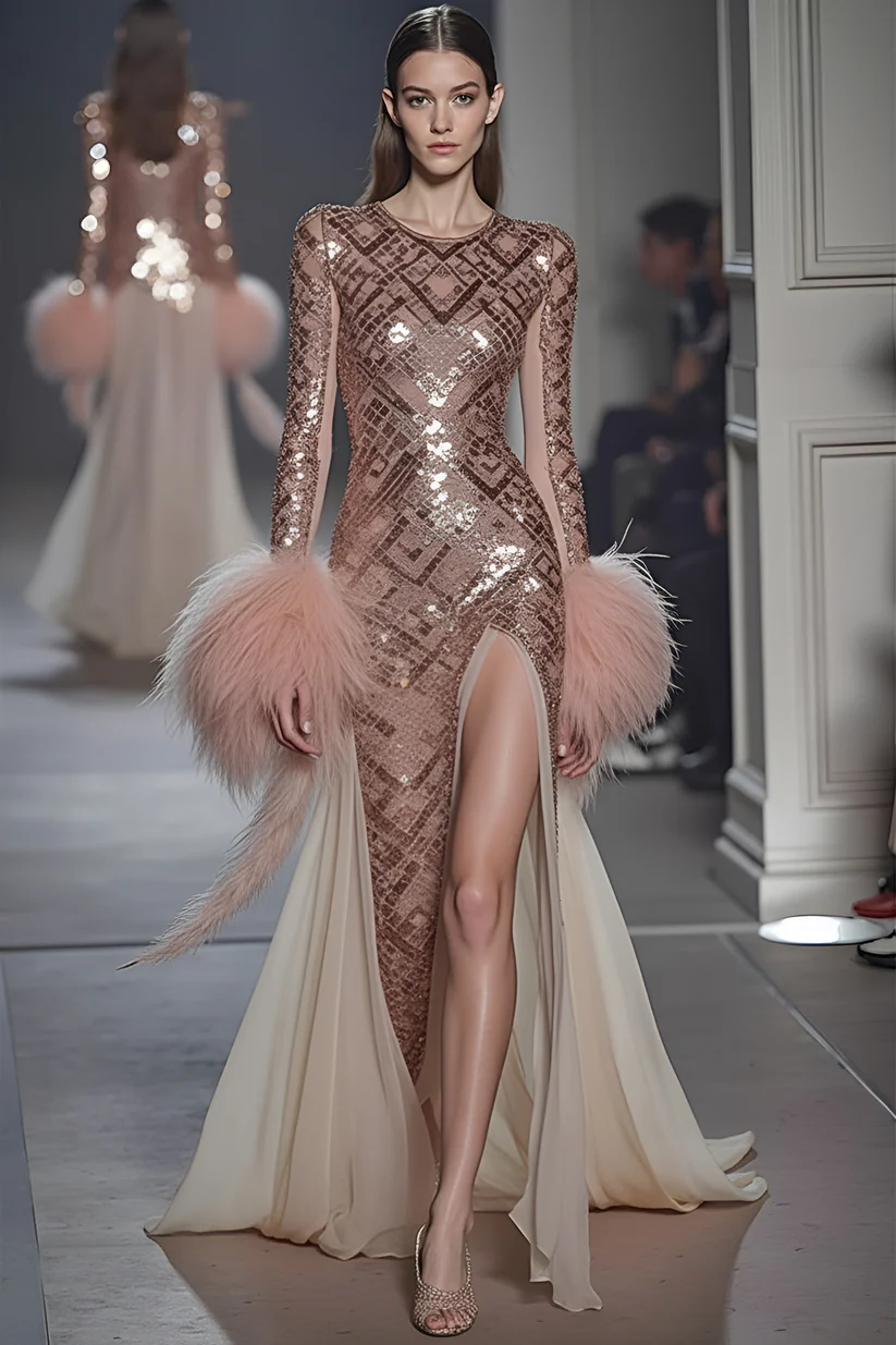 luxury lifestyle digital magazine l Auraelis CoutureDavilla Sequin Gown

